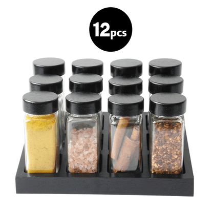 مجموعة توابل زجاجية 12 قطعة