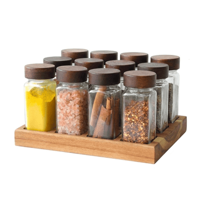 مجموعة توابل زجاجية 12 قطعة
