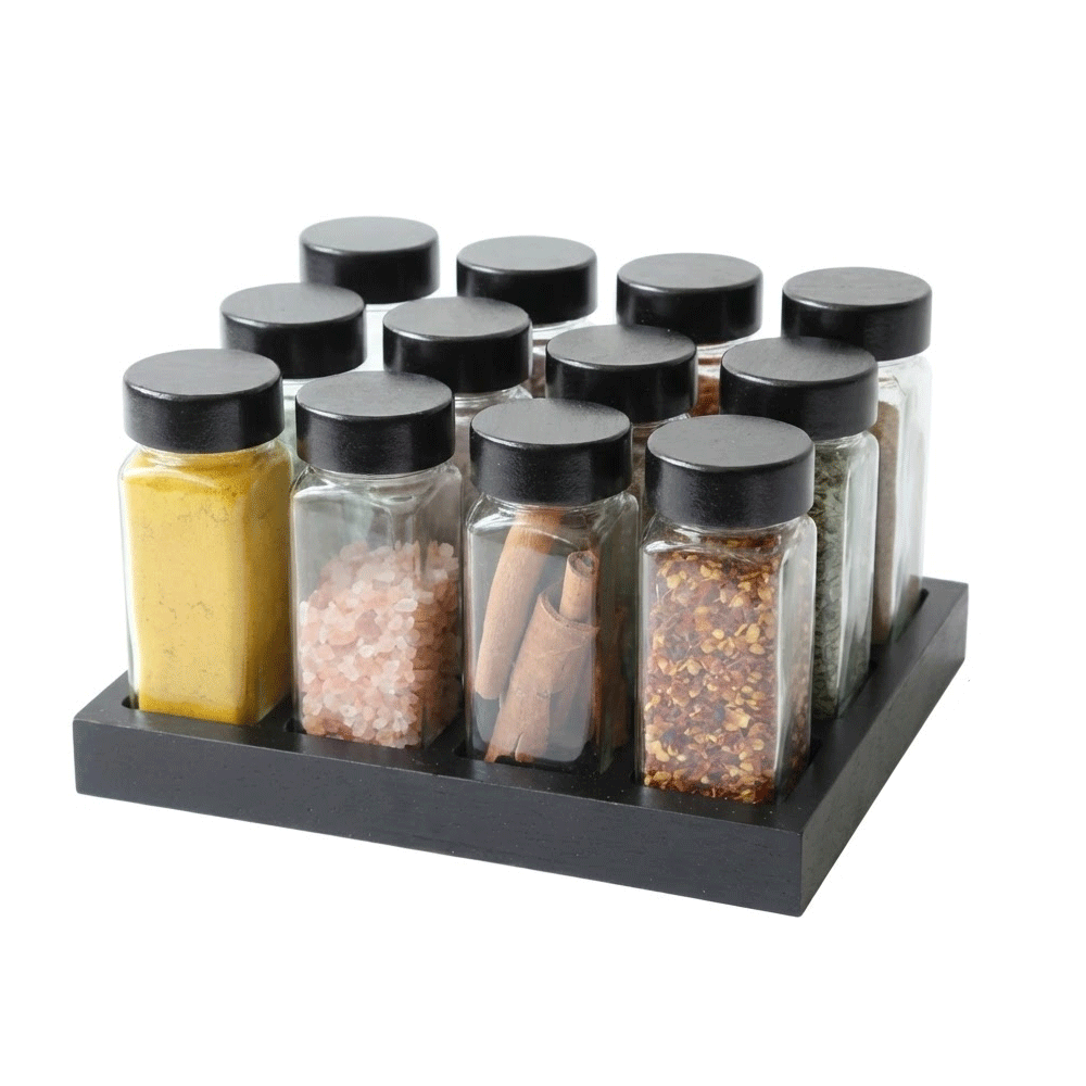 مجموعة توابل زجاجية 12 قطعة