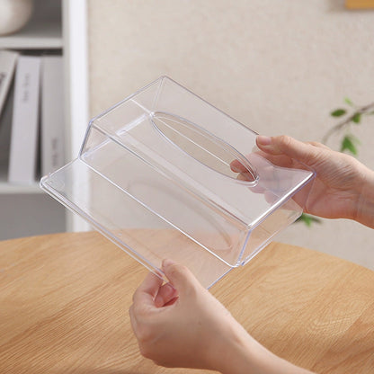 علبة مناديل كبيرة شفافة