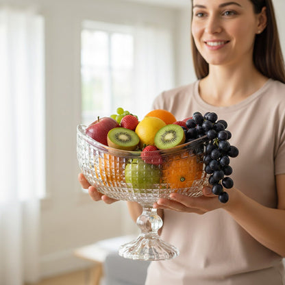 وعاء تقديم مع قاعدة كريستالية - 26 سم