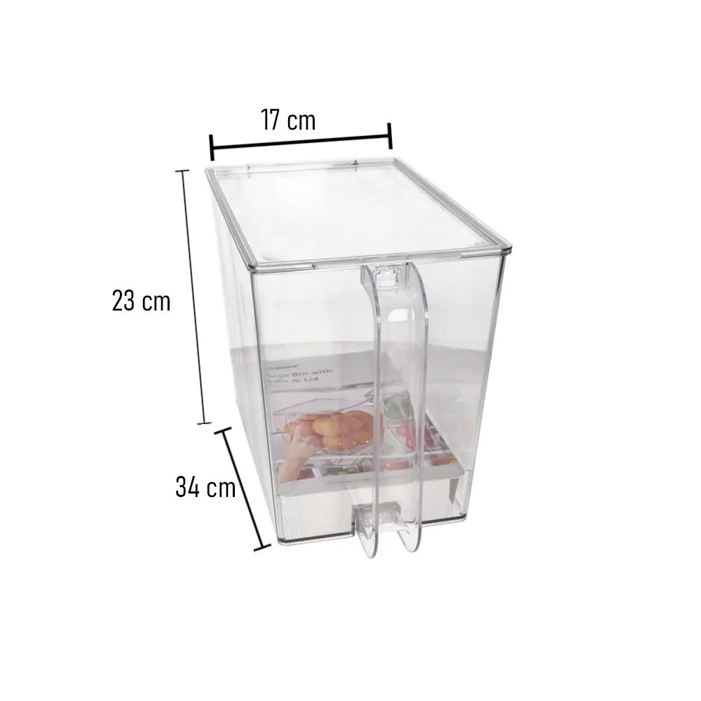 سلة تخزين بمقبض وغطاء