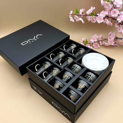 طقم استكانة وفنجان 18قطعة