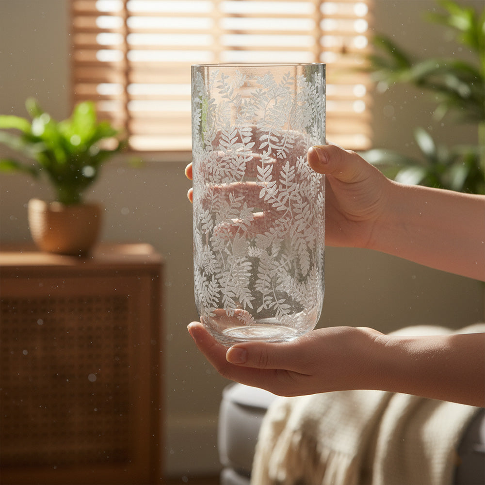 مزهرية زجاجية 25 سم