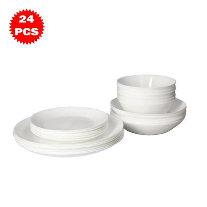 طقم عشاء أبيض ٢٤ قطعة