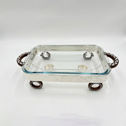 سخان تقديم طعام بغطاء زجاجي