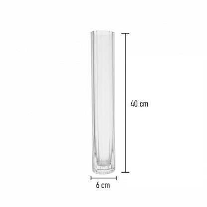 مزهرية زجاجية شفافة
