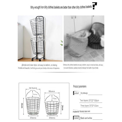 سلة غسيل دوارة مزدوجة الطبقات