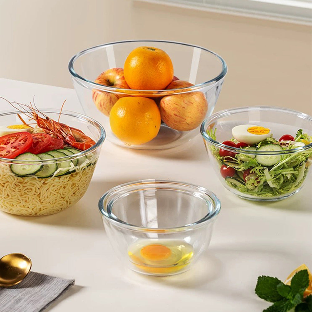 مجموعة أوعية شفافة زجاجية