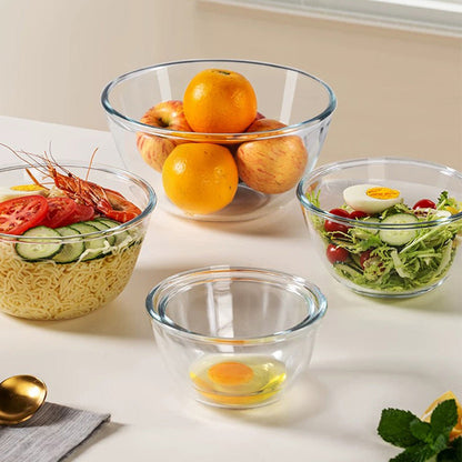 مجموعة أوعية شفافة زجاجية