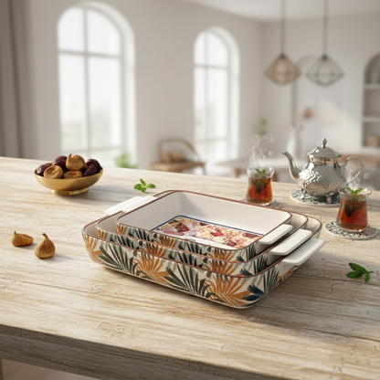 صينية فرن سيراميك مستطيلة