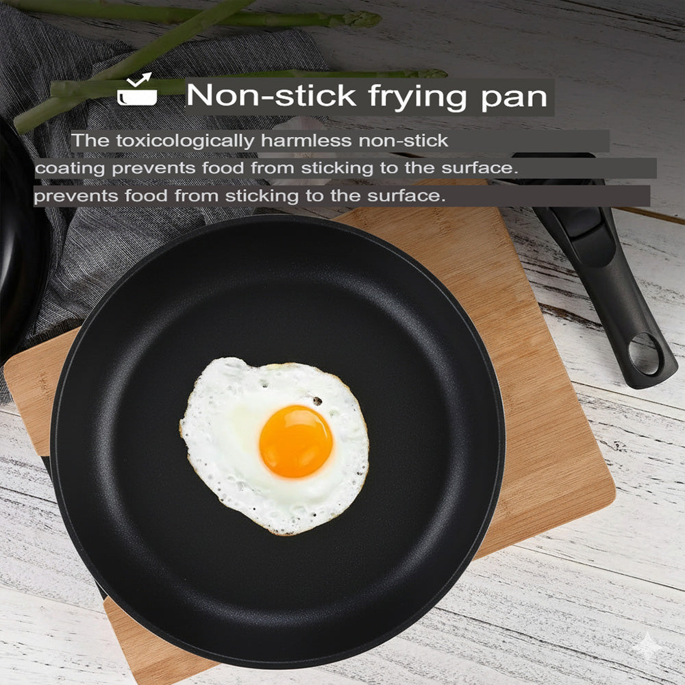 طقم مقلاة بمقبض قابل للفصل