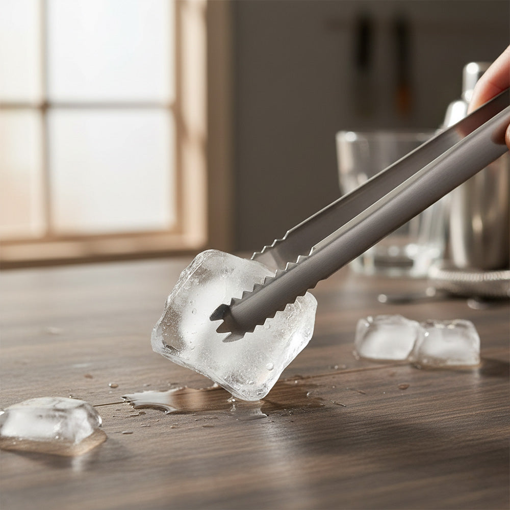 ملقط ثلج من الفولاذ المقاوم للصدأ مع أسنان