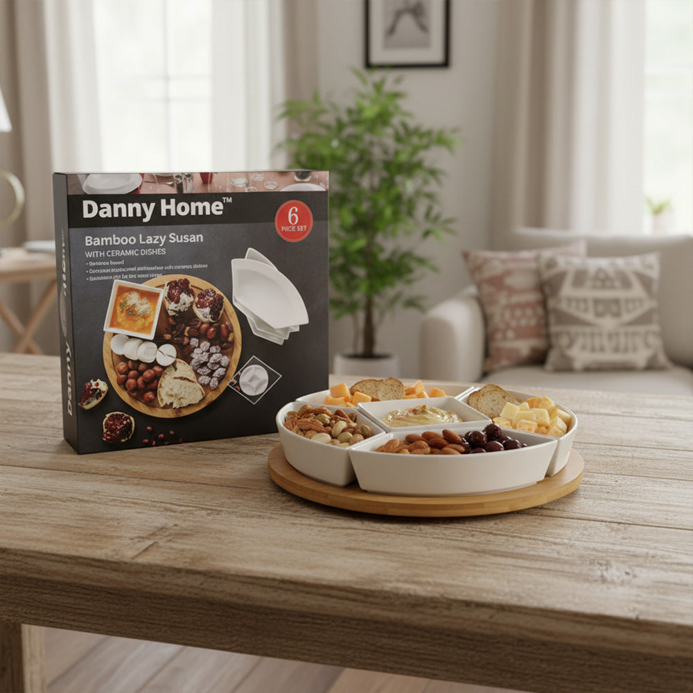 طبق دائري محزز مع ارضية خيرزان