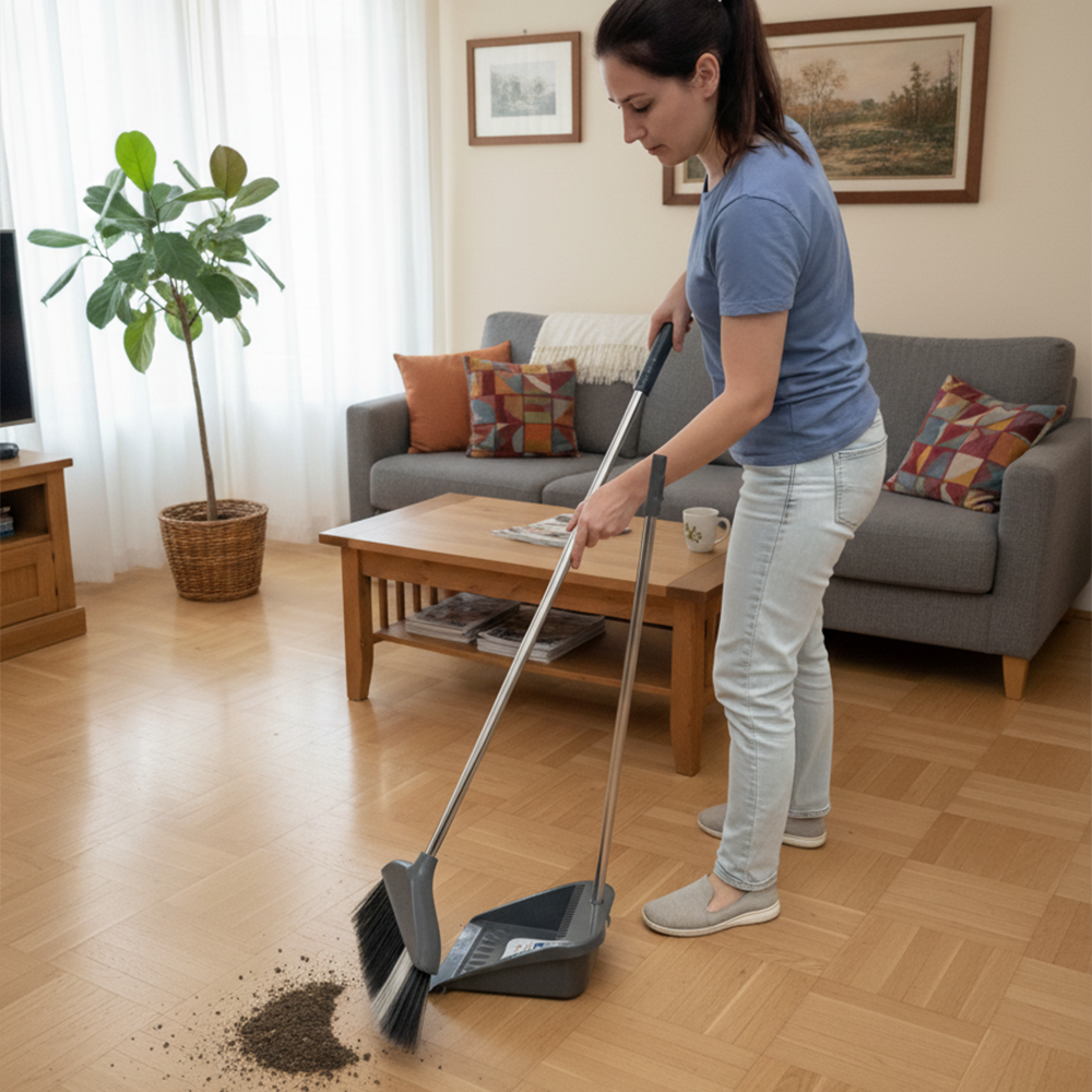 مجموعة مكنسة وجاروف