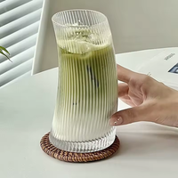 طقم أكواب زجاجية عصرية شفافة 4 قطع (500 مل)