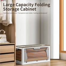 صندوق تخزين بلاستيكي قابل للطي مع عجلات