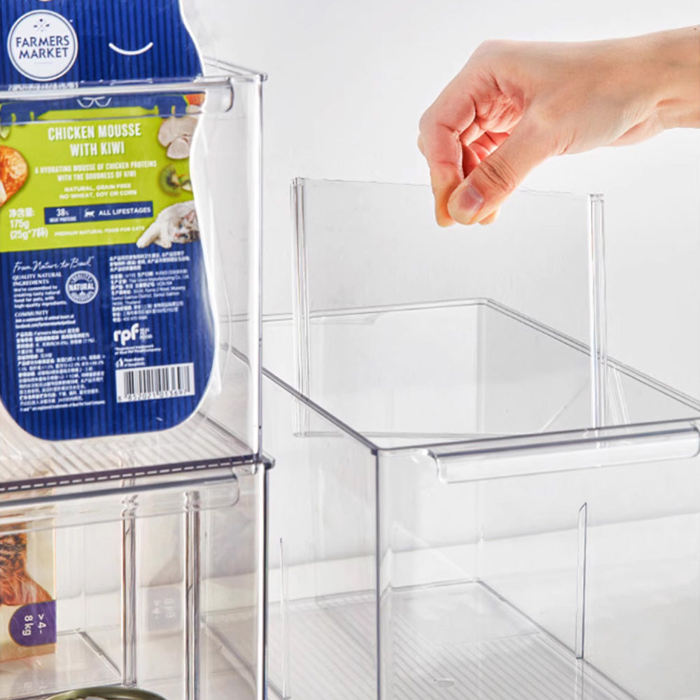 صندوق تخزين شفاف مع فواصل