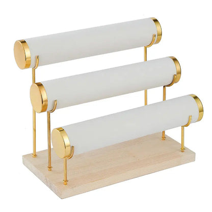 حامل مجوهرات من الخشب 3 طبقات