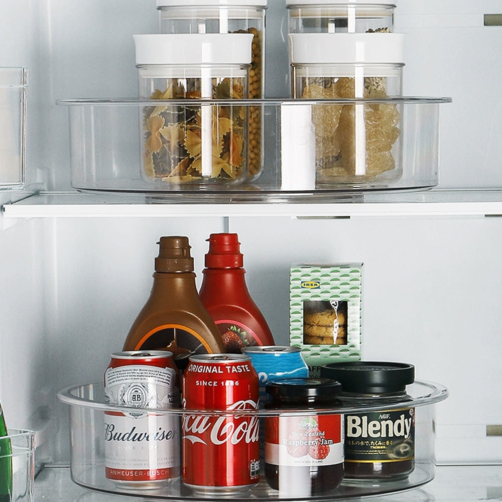 صينية تنظيم شفافة دوارة 360 درجة