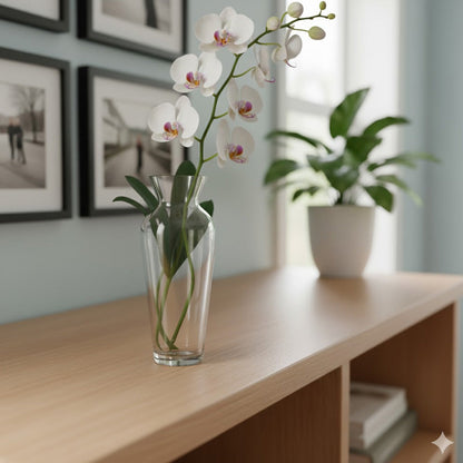 مزهرية زجاجية شفافة