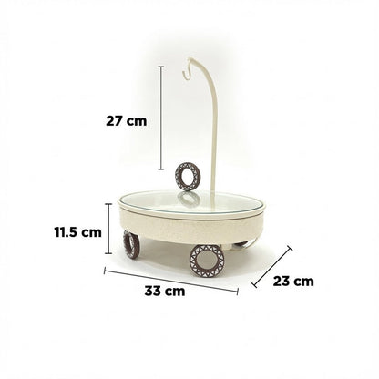 سخان بوفيه بيضاوي الشكل بغطاء معلق - بيج
