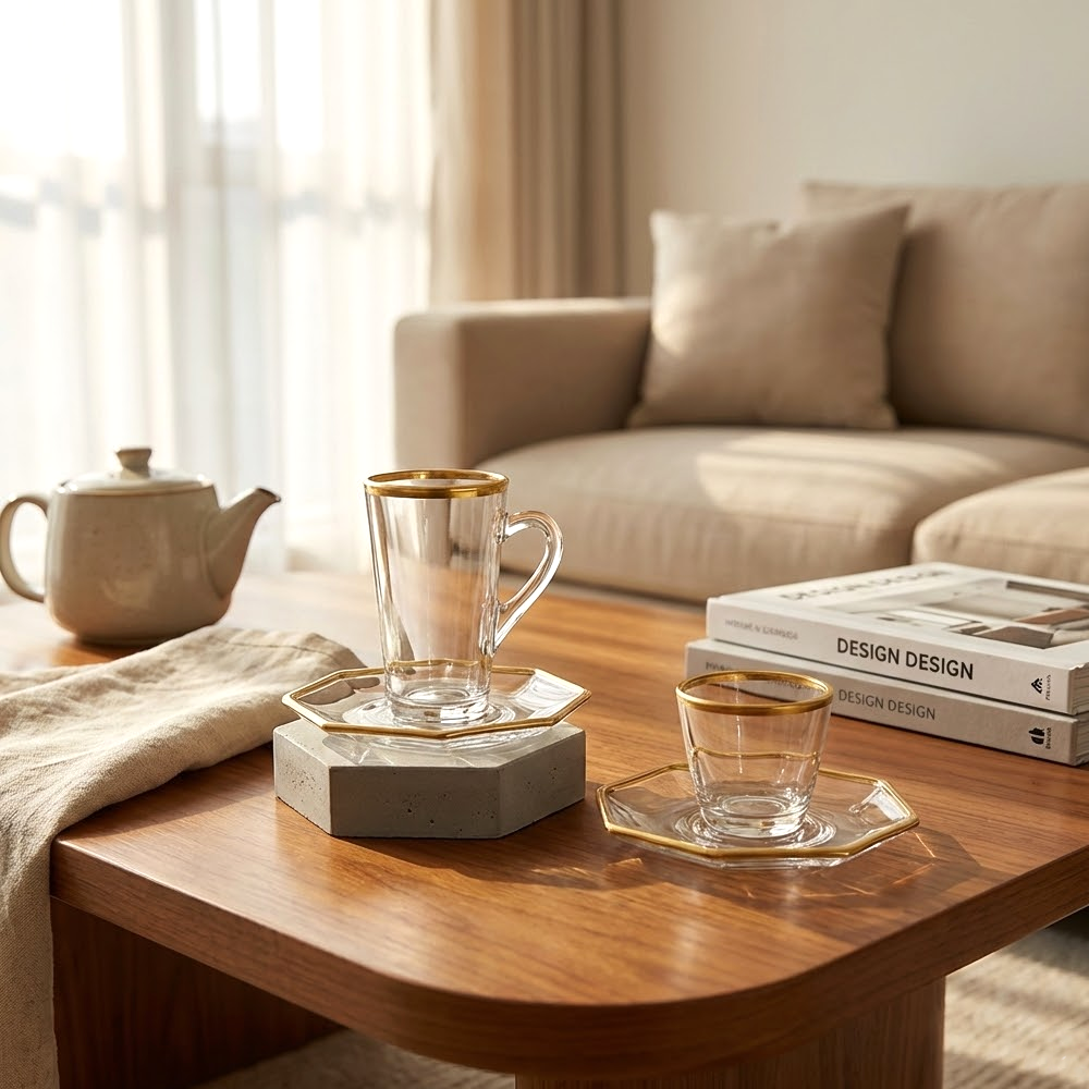 طقم استكانة وفنجان 18قطعة Diva Lady