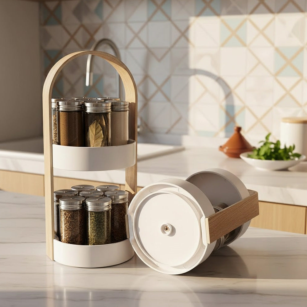 حامل توابل دوار بـ 14 قطعة