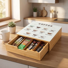 علبة قهوة بغطاء زجاجي ودرج