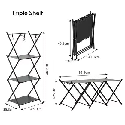 رف تخزين قابل للطي للتخييم
