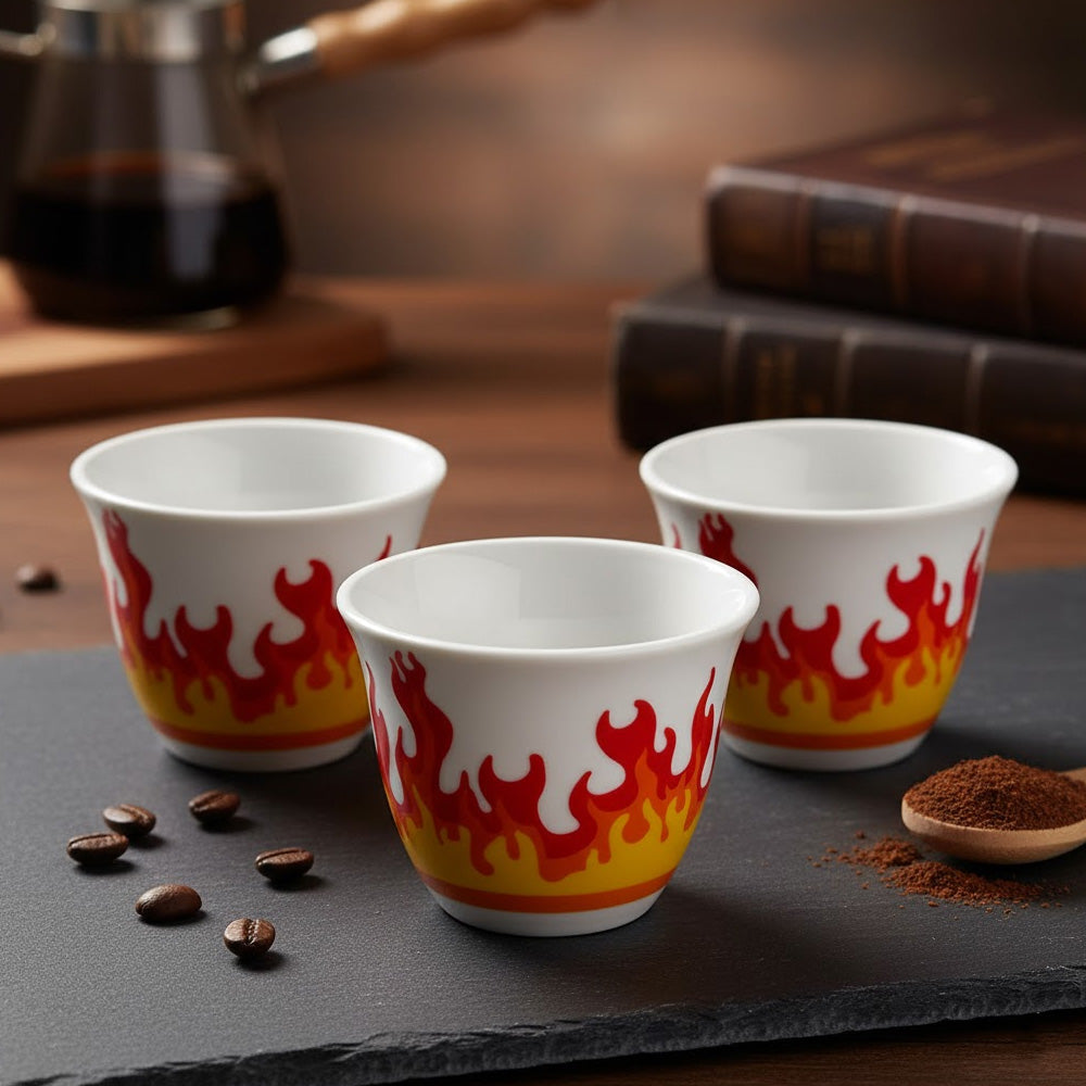 طقم فناجين شاي سيراميك – 12 قطعة