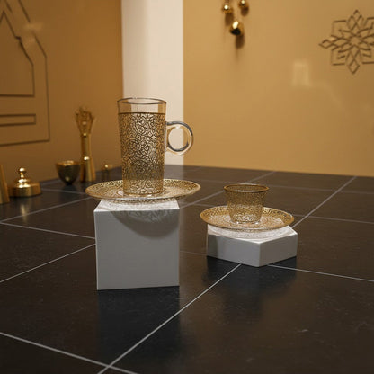 طقم استكانة وفنجان 18 قطعة Diva Lady