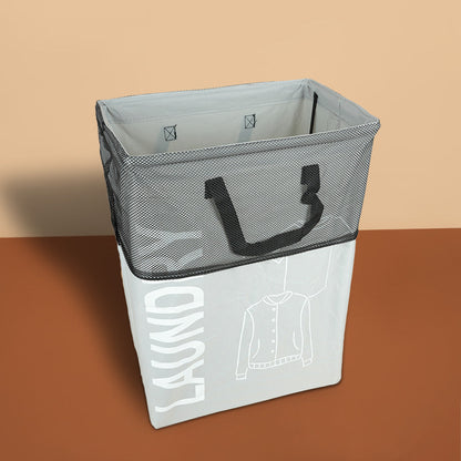 سلة غسيل قابلة للطي مع مقبض وعجلات، موديل: 2