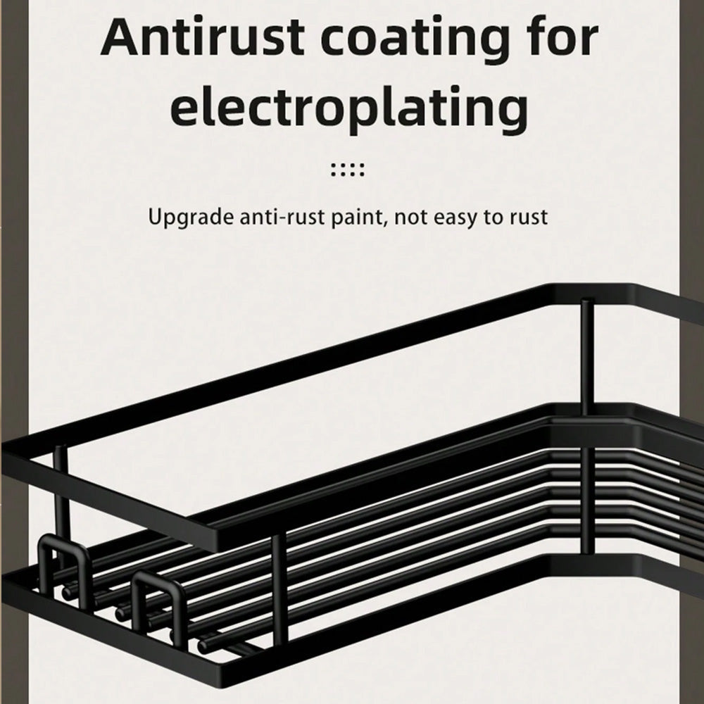 مجموعة رفوف تخزين زاوية للحمام بدون حفر، مكونة من 5 قطع