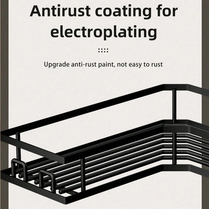 مجموعة رفوف تخزين زاوية للحمام بدون حفر، مكونة من 5 قطع