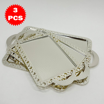 طقم صواني تقديم بنقشة الهلال 3 قطع