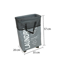 سلة غسيل قابلة للطي مع مقبض وعجلات، موديل: 5