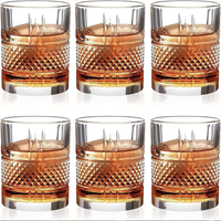 طقم أكواب زجاجية منقوشة فاخرة 6 قطع (315 مل)