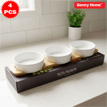 طقم تقديم مع قاعدة خشب محددة