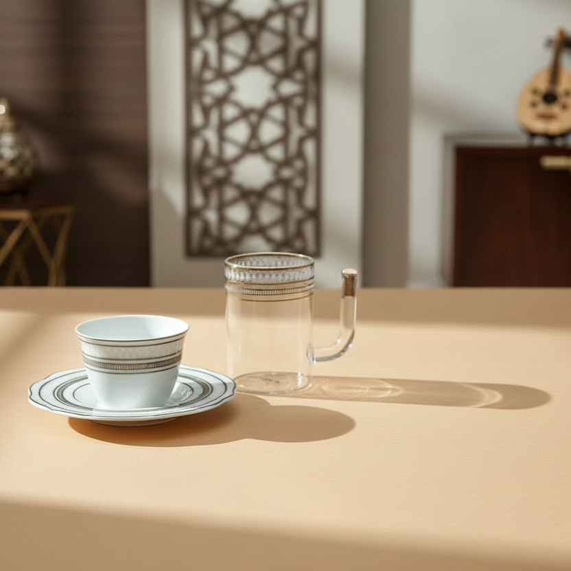 طقم استكانه وفنجان 18 قطعة