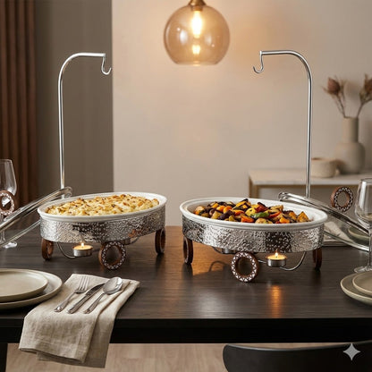 سخان بوفيه بيضاوي مع غطاء معلق