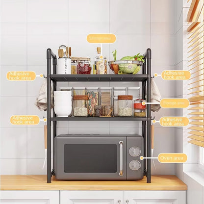 رف منظم للمطبخ بخطافات