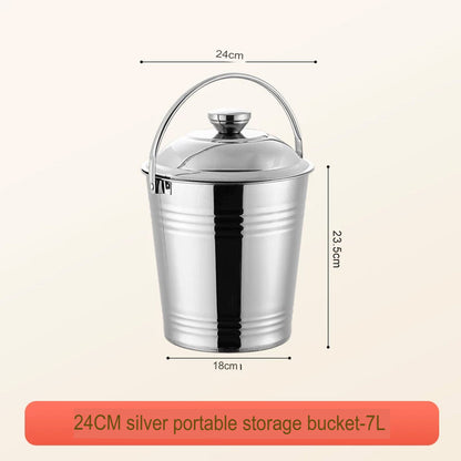 دلو تخزين بغطاء ومقبض