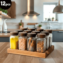 مجموعة توابل زجاجية 12 قطعة