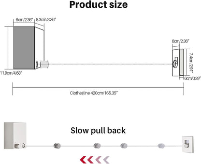 حبل غسيل قابل للسحب بطول 4.2 متر