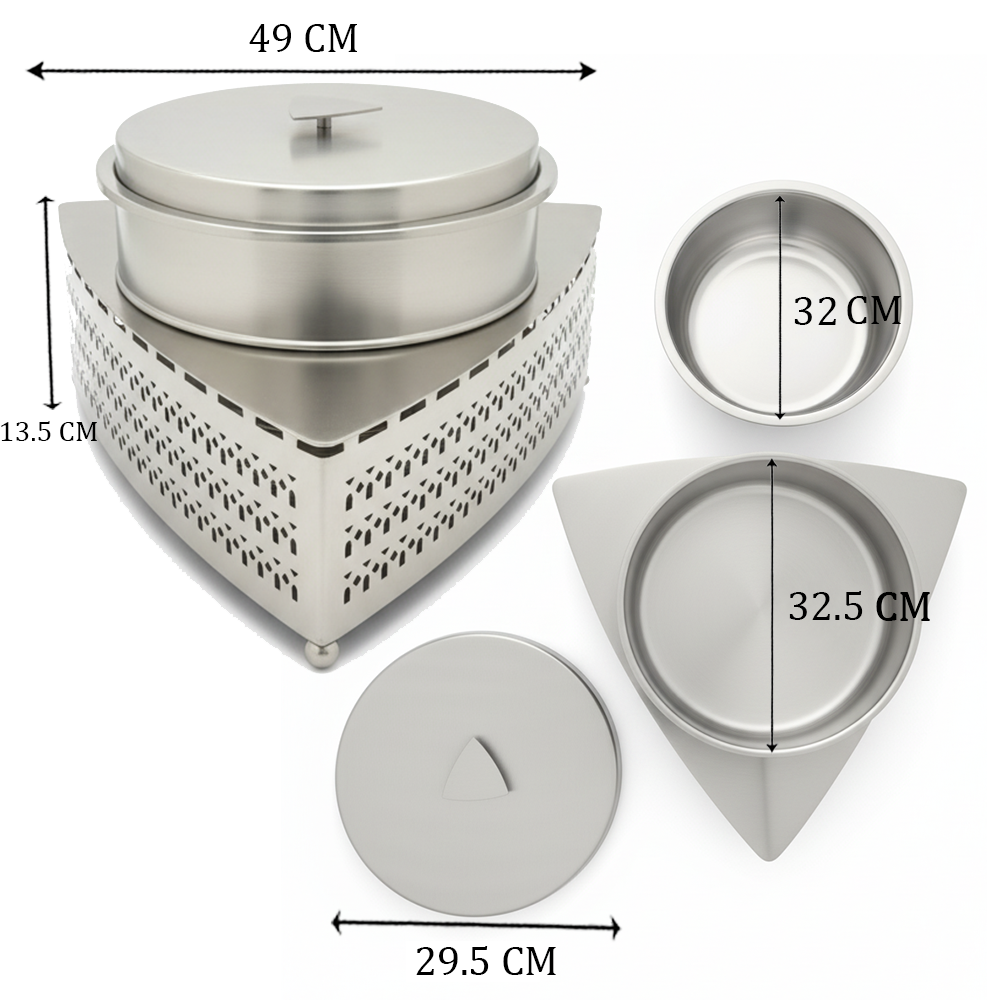 سخان طعام معدني بتصميم هندسي