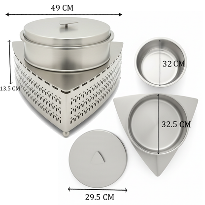 سخان طعام معدني بتصميم هندسي