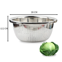 طقم مصفاة وحوض من الفولاذ المقاوم للصدأ (قطعتان)