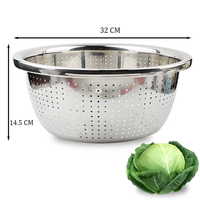 طقم مصفاة وحوض من الفولاذ المقاوم للصدأ (قطعتان)