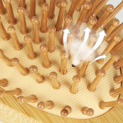 فرشاة شعر بيضاوية من الخيزران